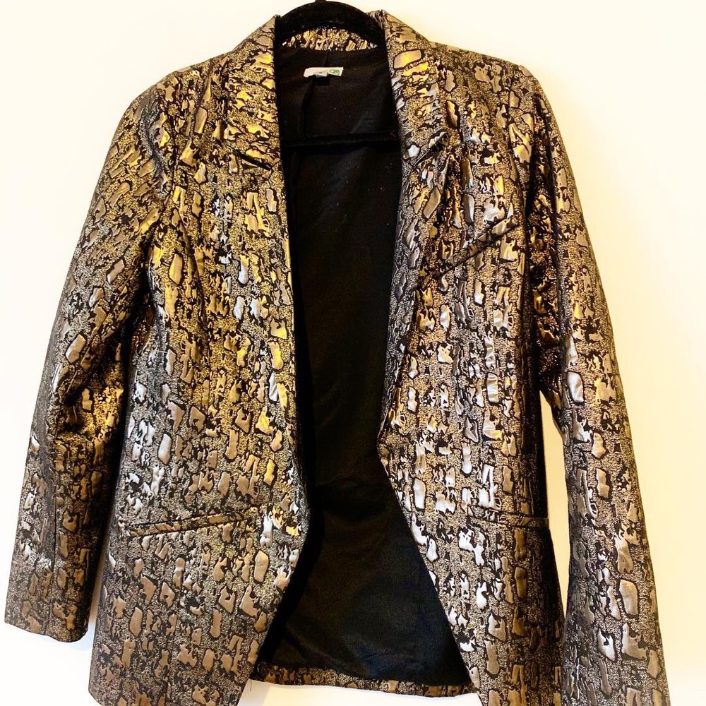 Ecote Anthropology Black & Gold Jacket Size Small